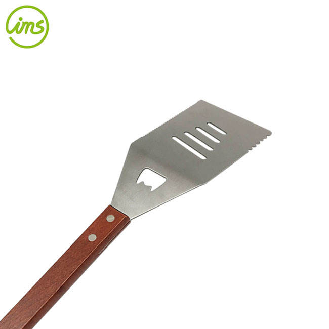 Stainless Steel BBQ Turner with Rosewood Handle – Heavy Duty Grill Spatula